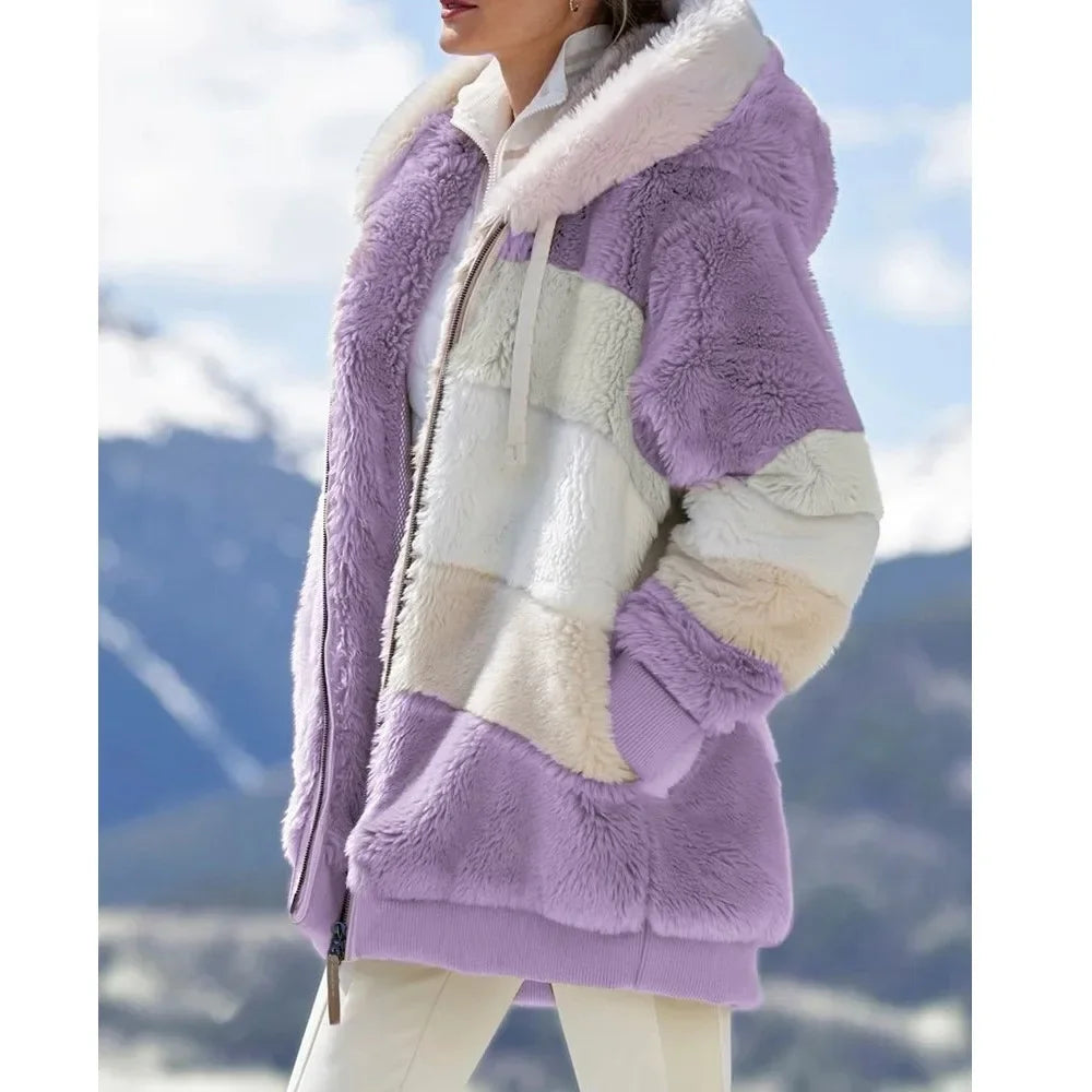 Winter Fashion Women's Coat 2025 Hooded Zipper Ladies Jacket