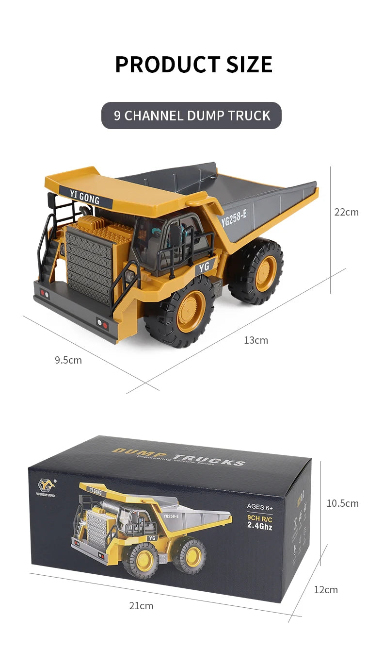 Remote Control Excavator Dump Truck RC Model Car Toy