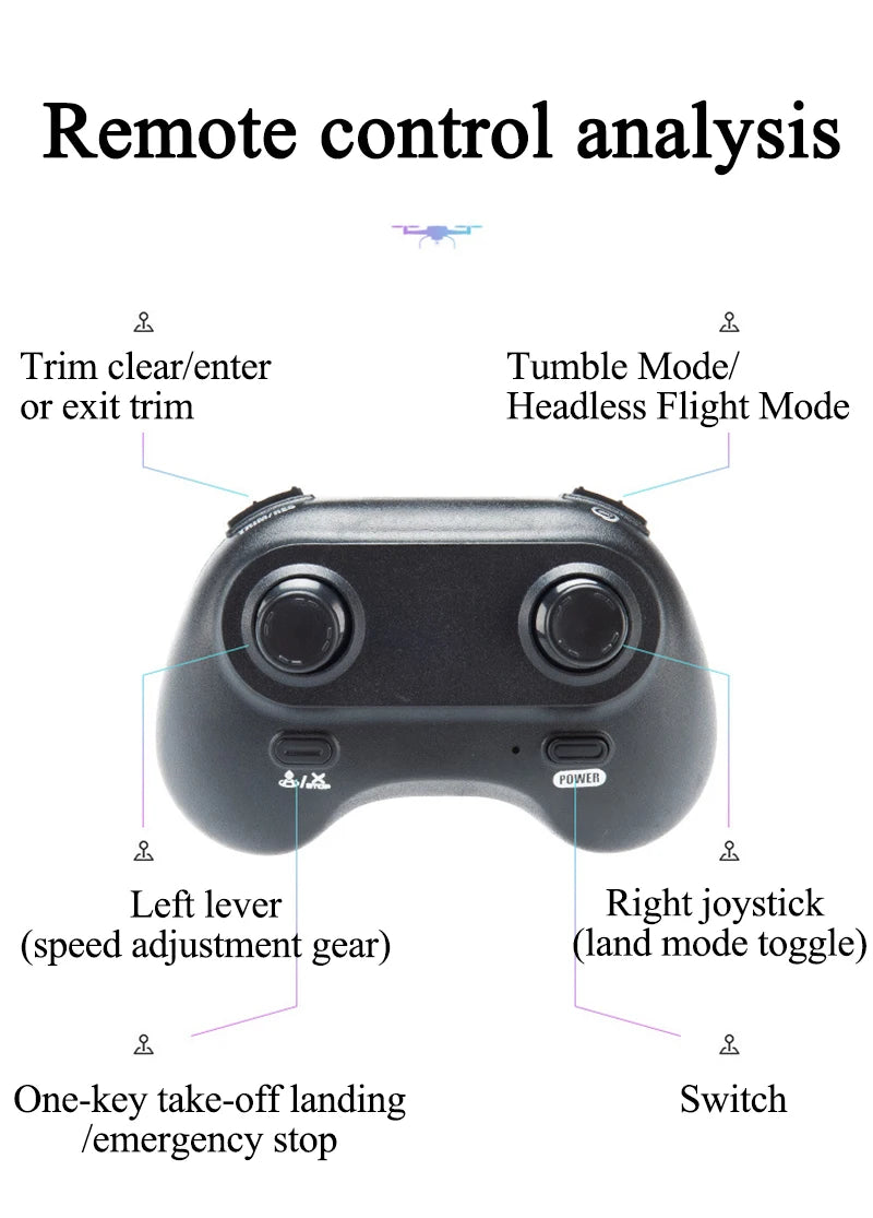 Land-Air Mini Drone Plane Aircraft Dual-Mode