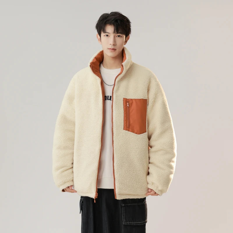 Winter Men Lamb Wool Outdoor Jackets