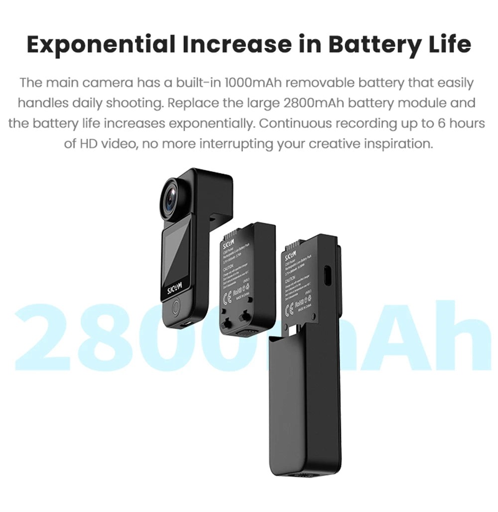 Pocket Action Camera 4K/30FPS Long Battery 6-Axis