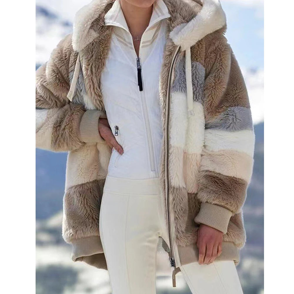 Winter Fashion Women's Coat 2025 Hooded Zipper Ladies Jacket