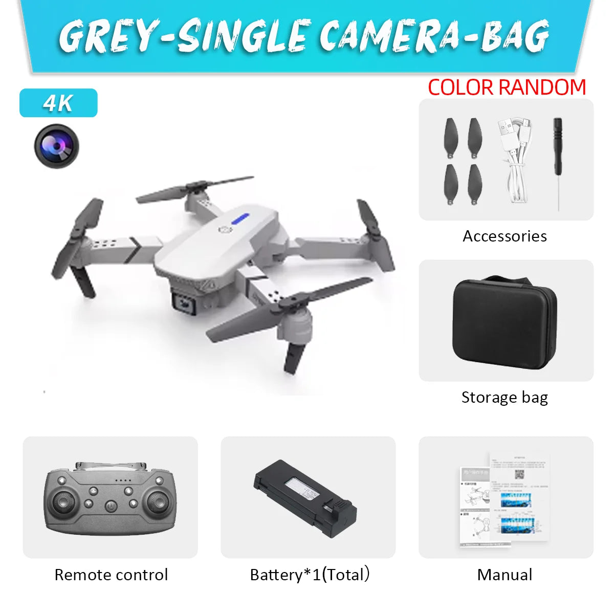 New E88 Pro WIFI FPV Drone Wide Angle HD 4K 1080P Camera