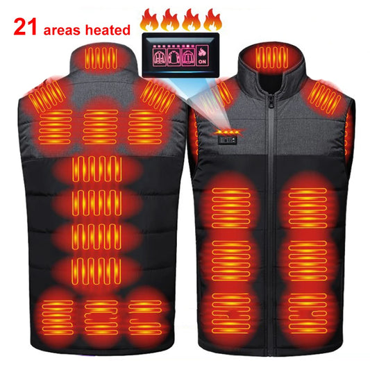 Heating Areas Sleeveless Jacket Electric Heated Vest Male