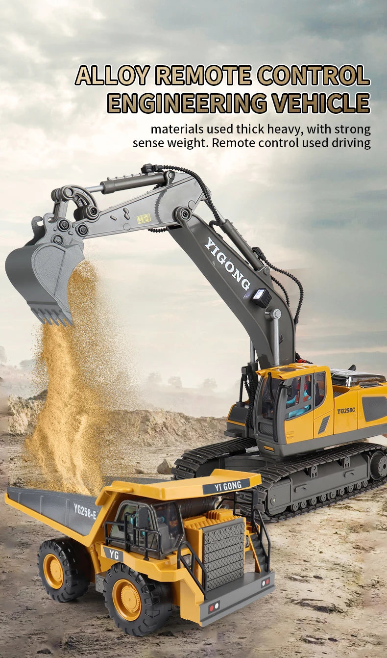 Remote Control Excavator Dump Truck RC Model Car Toy