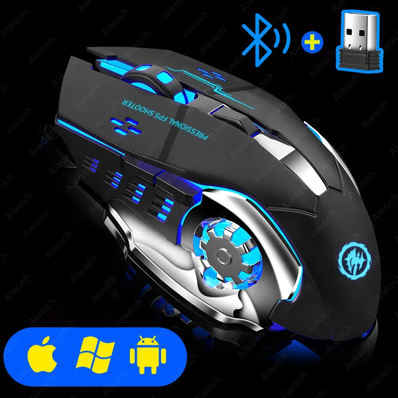 Rechargeable Wireless Mouse Gaming Computer Silent Bluetooth Mouse