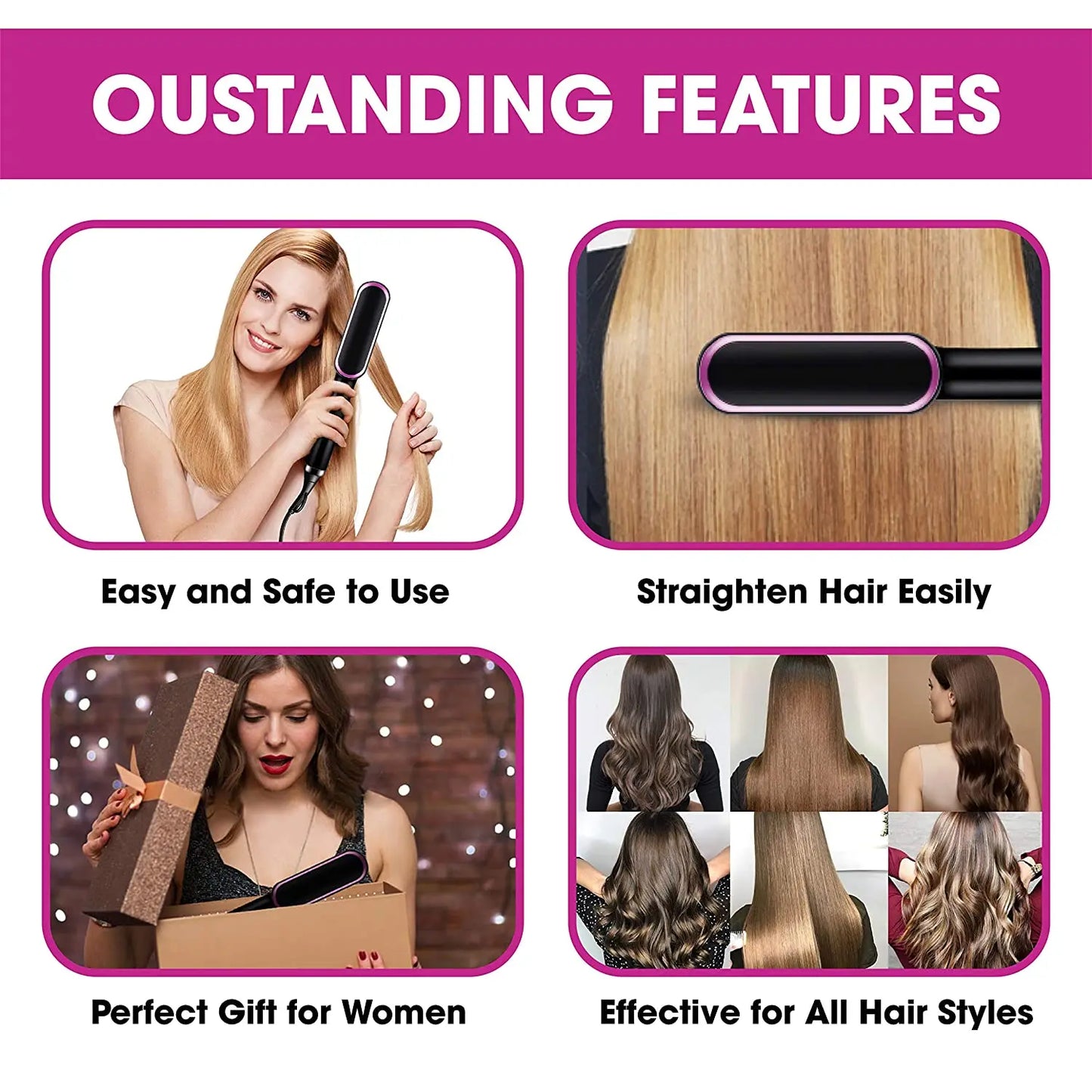 Mini Hair Straightener Hot Comb