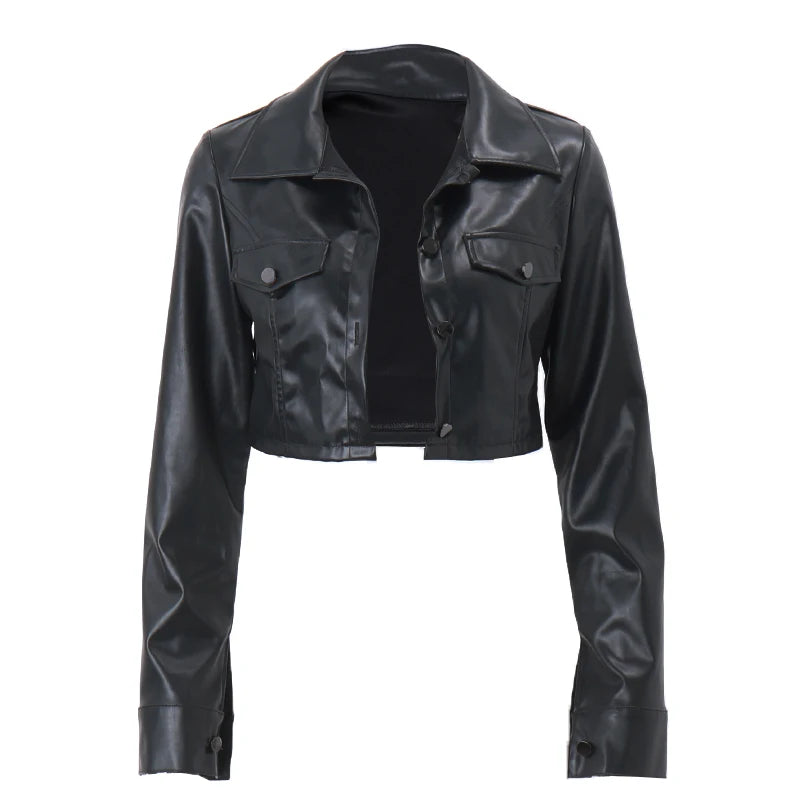 Autumn Leather Short women Jacket