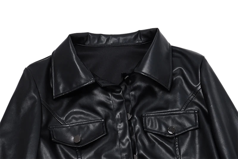 Autumn Leather Short women Jacket