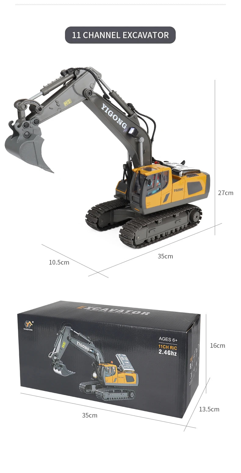 Remote Control Excavator Dump Truck RC Model Car Toy