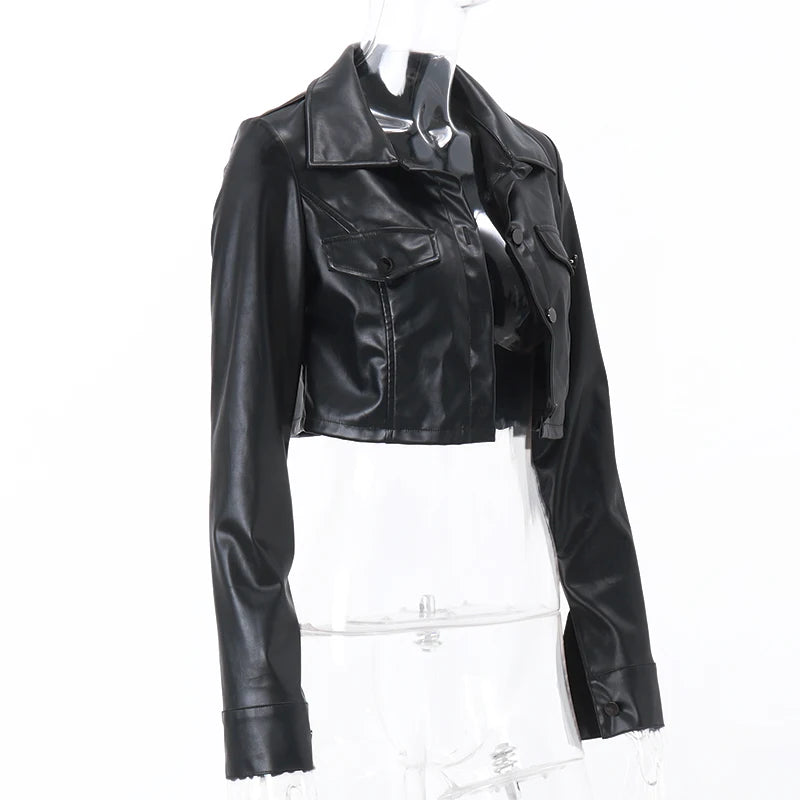 Autumn Leather Short women Jacket