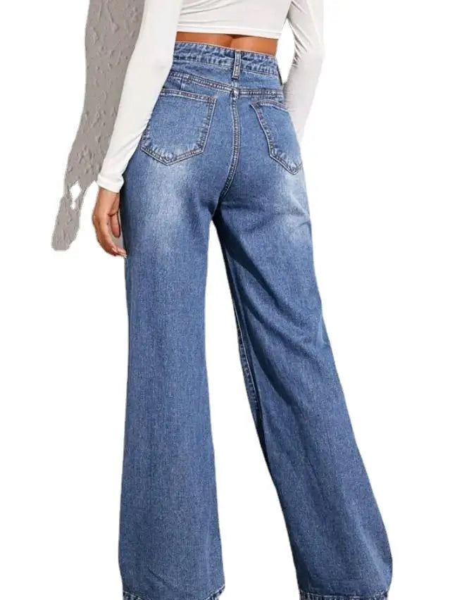 Women Denim Wide Leg Pants Jeans